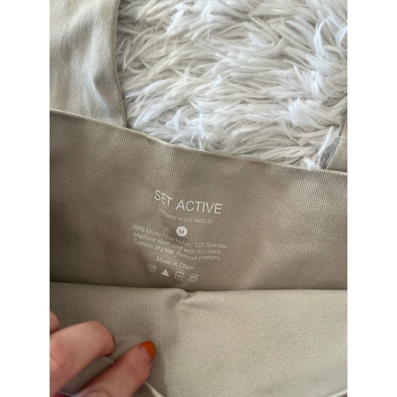 SET ACTIVE Tan Leggings Size M - Picture 4 of 5